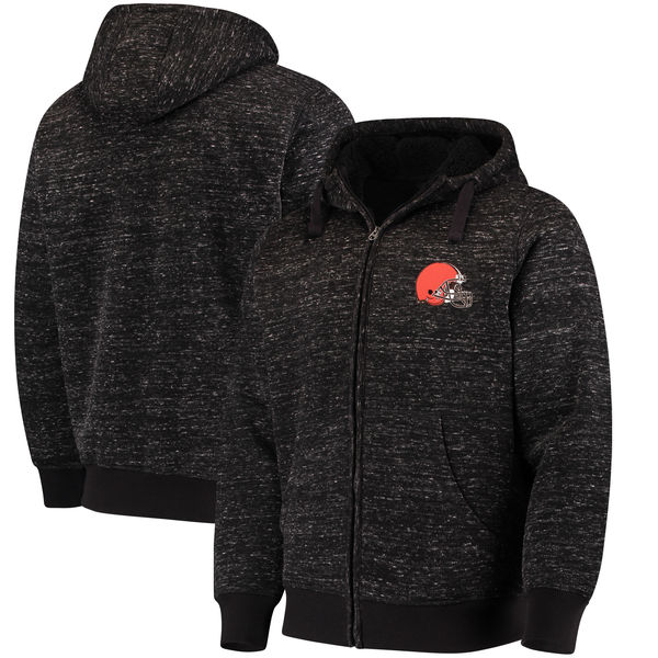 Men's Cleveland Browns G-III Sports by Carl Banks Heathered Black Discovery Sherpa Full-Zip NFL Jacket